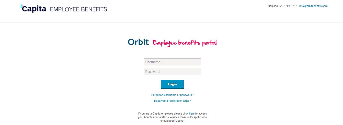 Orbit Capita Employee Benefits Login